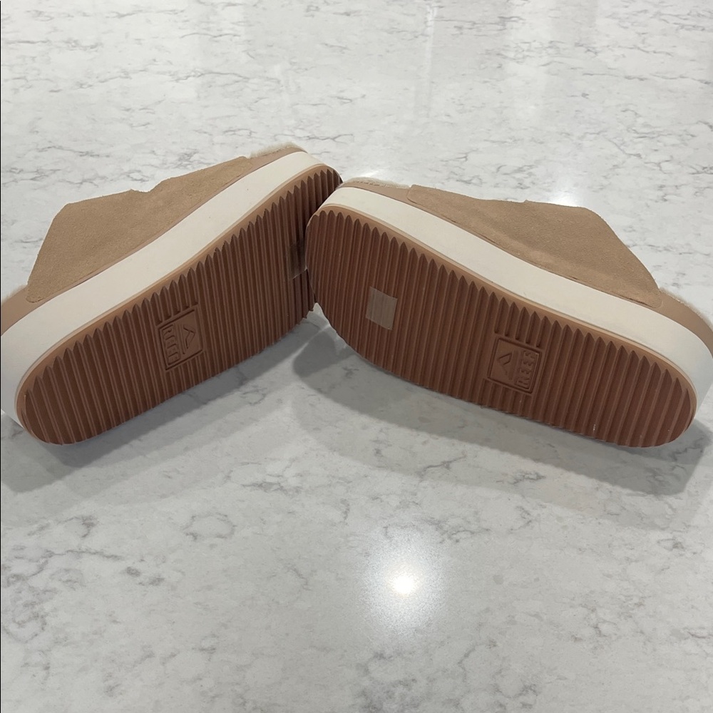 Reef Tan Suede Platform Slippers - Picture 4 of 4